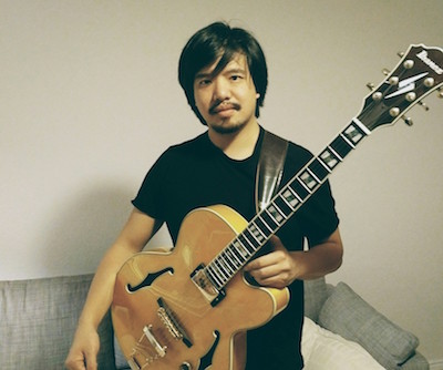 Katun Luc playing a Ibanez Pat Metheny guitar